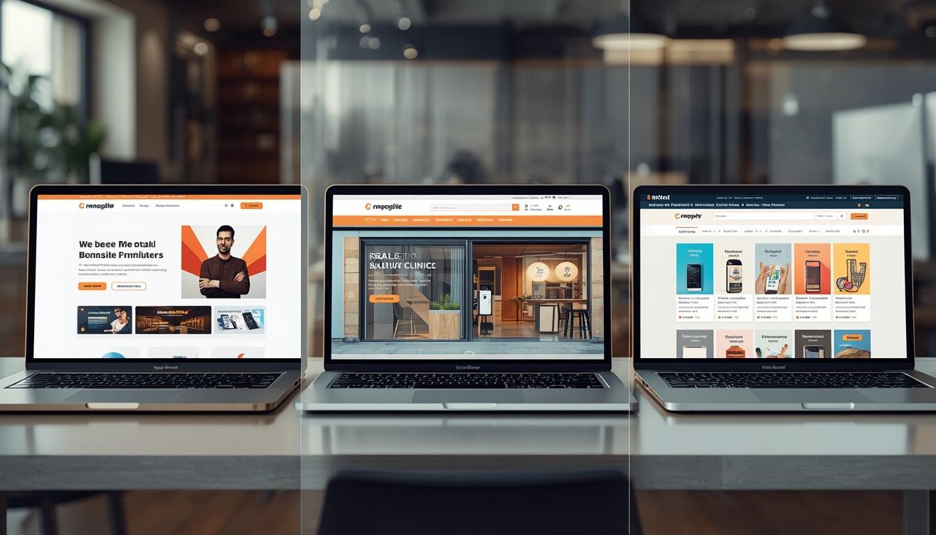 Website cost comparison between a basic website, business website and ecommerce website
